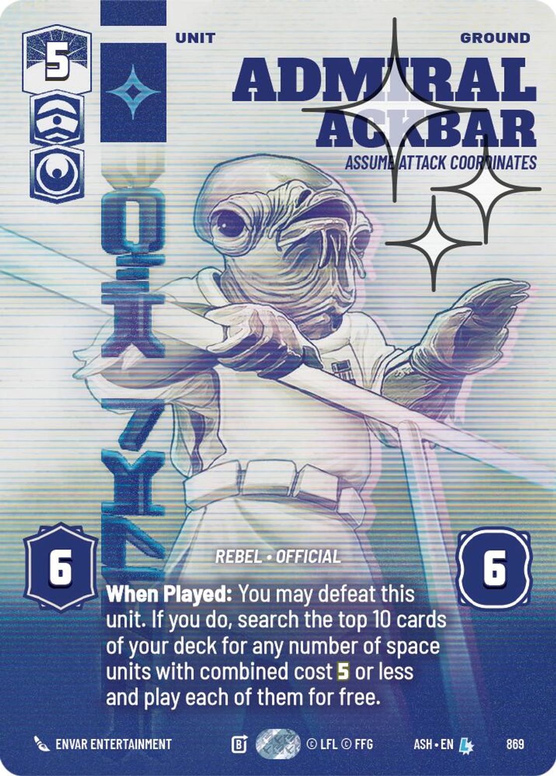 Admiral Ackbar — Assume Attack Coordinates #869/264 from Ashes of the Empire