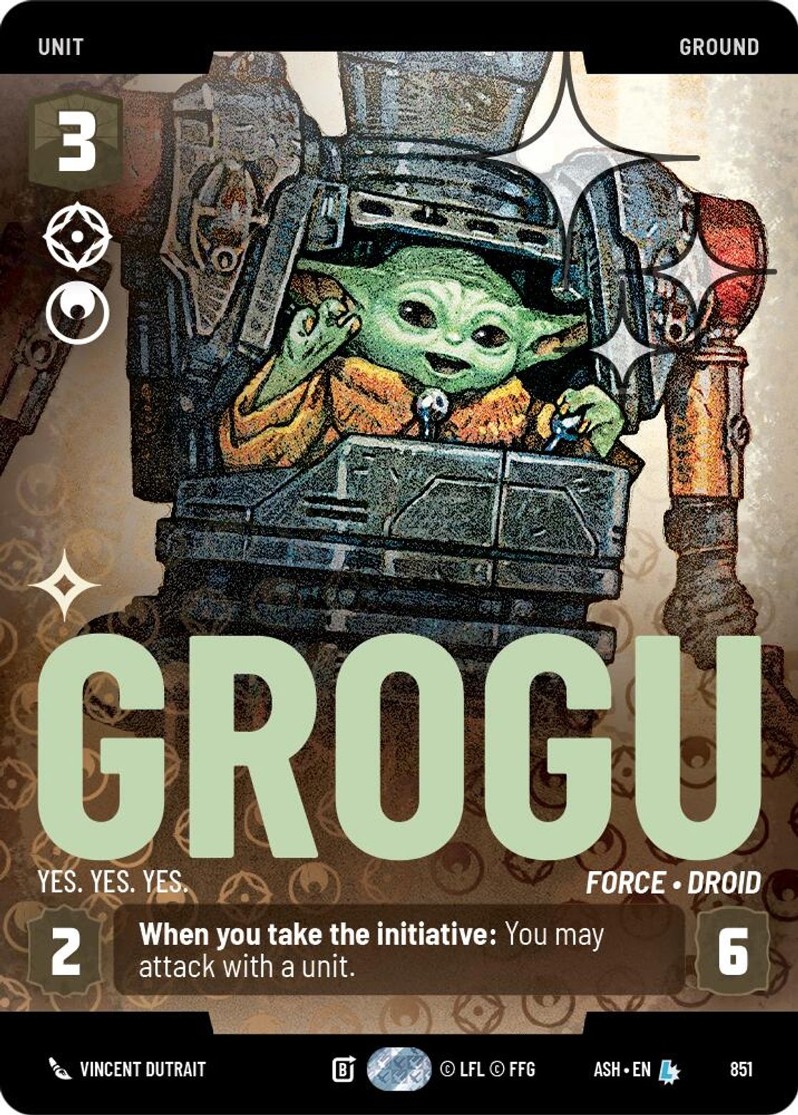 Grogu — Yes. Yes. Yes. #851/264 from Ashes of the Empire