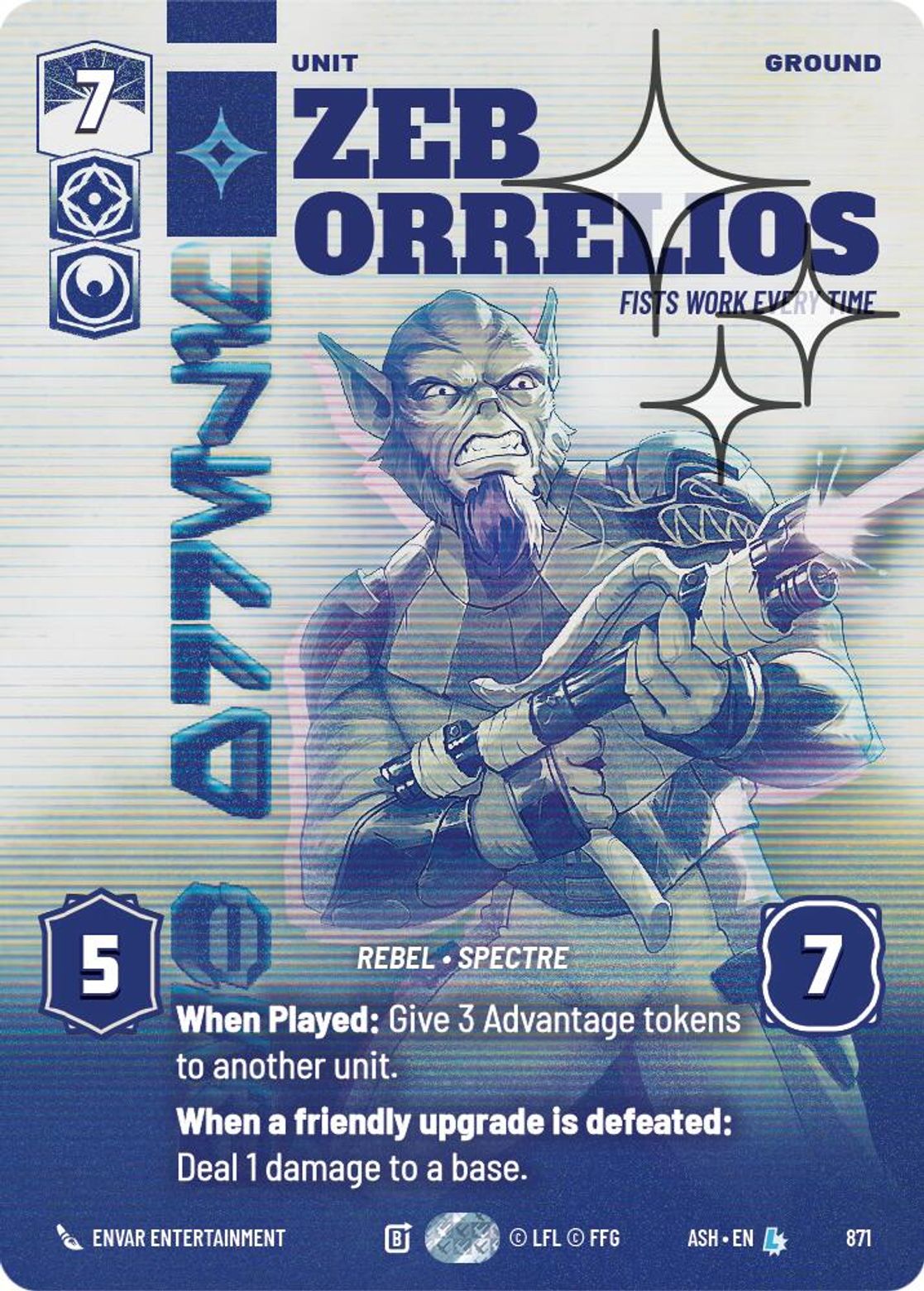 Zeb Orrelios — Fists Work Every Time #871/264 from Ashes of the Empire