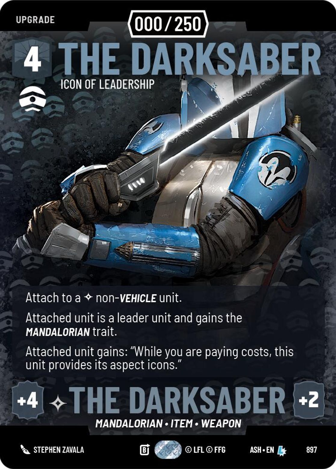 The Darksaber — Icon of Leadership #897/264 from Ashes of the Empire