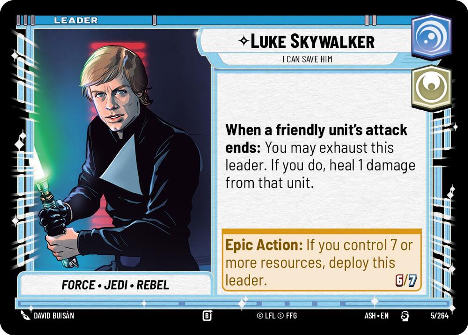 Luke Skywalker — I Can Save Him #005/264 from Ashes of the Empire