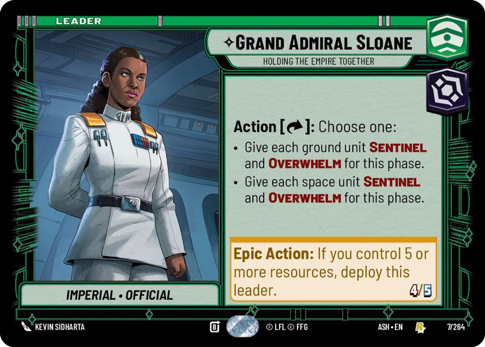 Grand Admiral Sloane — Holding the Empire Together #007/264 from Ashes of the Empire