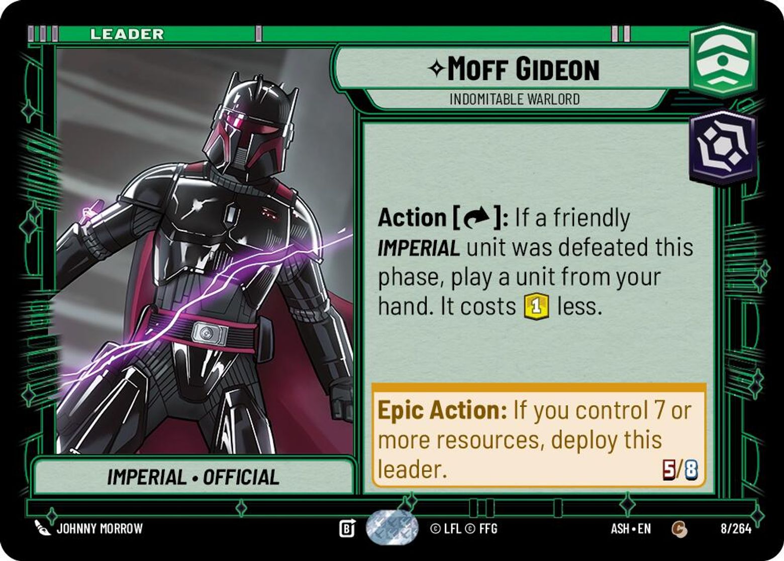 Moff Gideon — Indomitable Warlord #008/264 from Ashes of the Empire