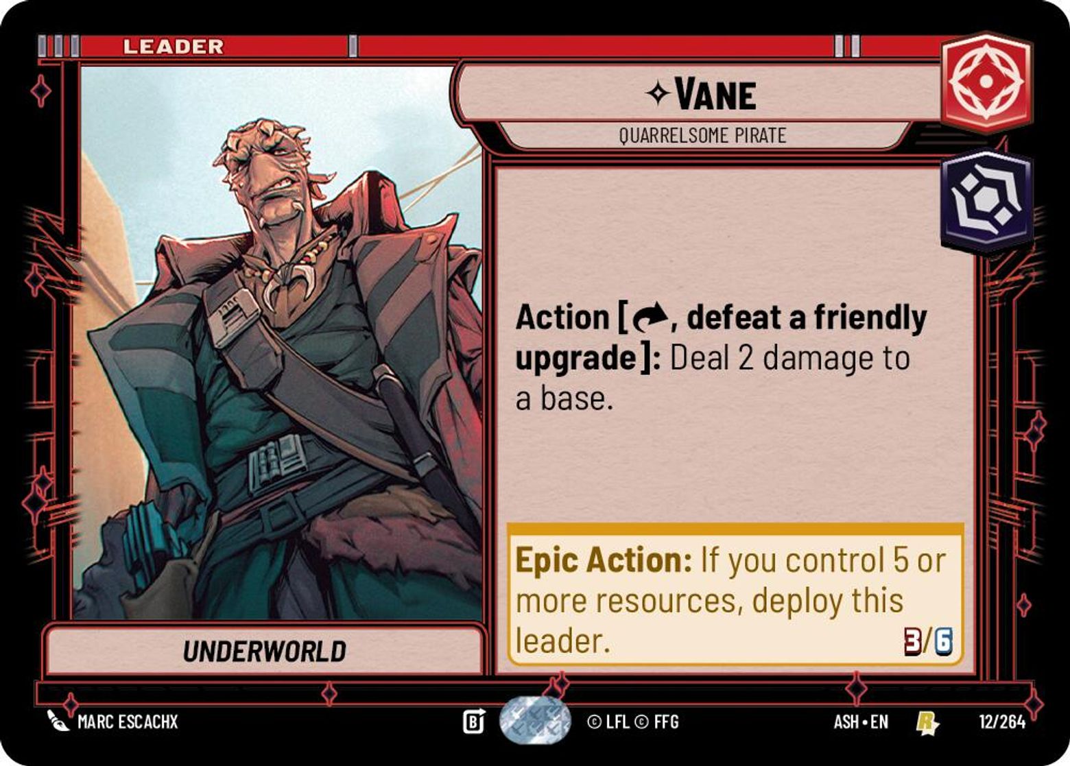 Vane — Quarrelsome Pirate #012/264 from Ashes of the Empire