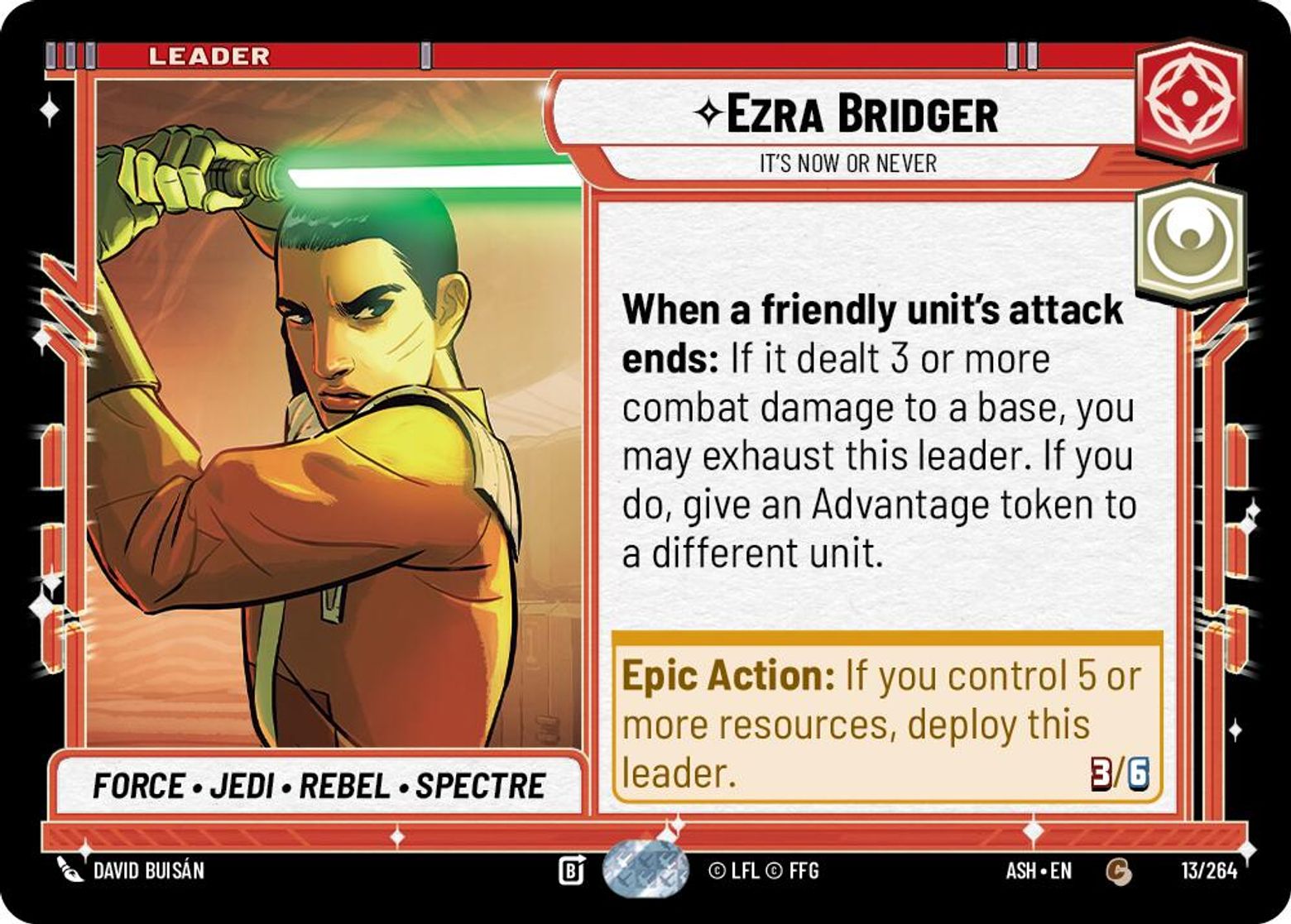 Ezra Bridger — It's Now or Never #013/264 from Ashes of the Empire