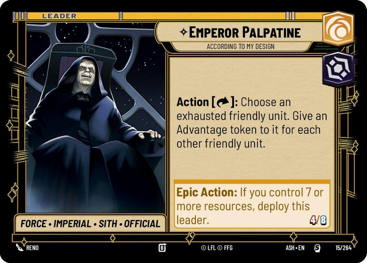 Emperor Palpatine — According to My Design #015/264 from Ashes of the Empire