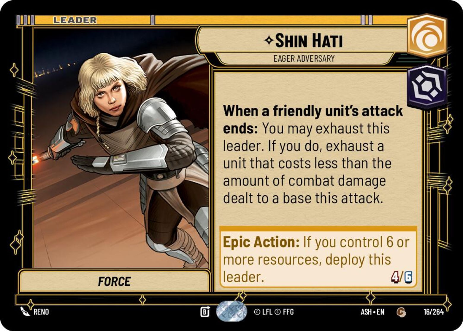 Shin Hati — Eager Adversary #016/264 from Ashes of the Empire