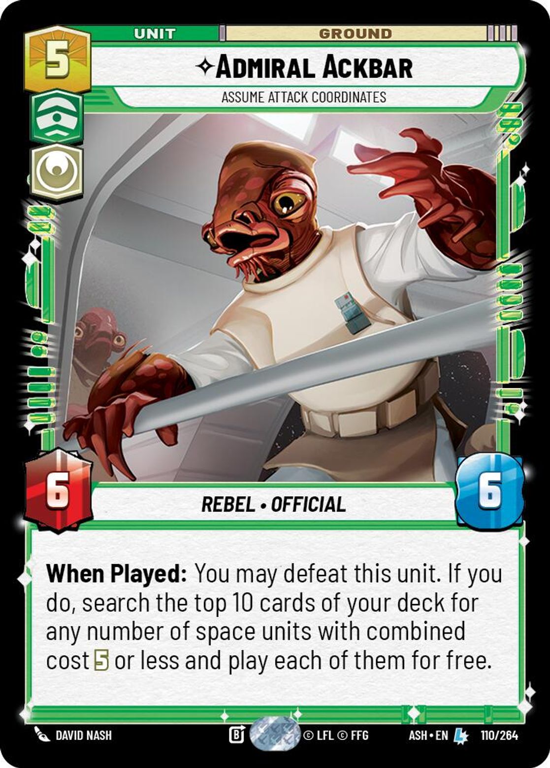 Admiral Ackbar — Assume Attack Coordinates #110/264 from Ashes of the Empire