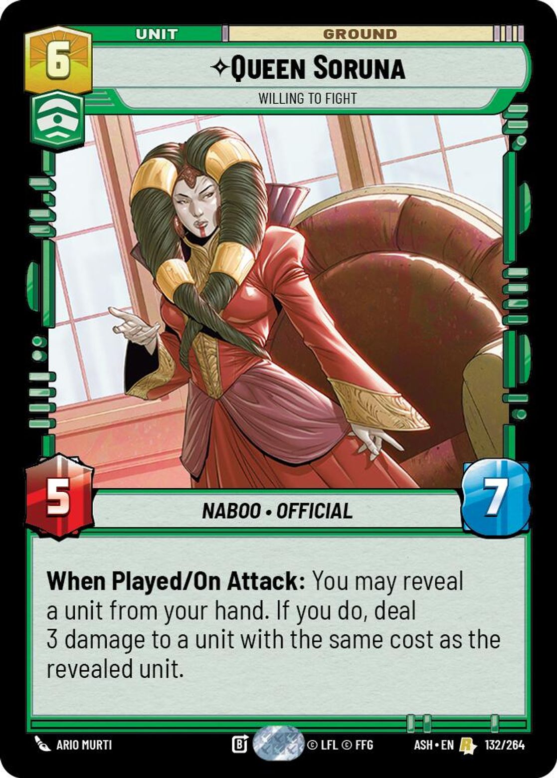 Queen Soruna — Willing to Fight #132/264 from Ashes of the Empire