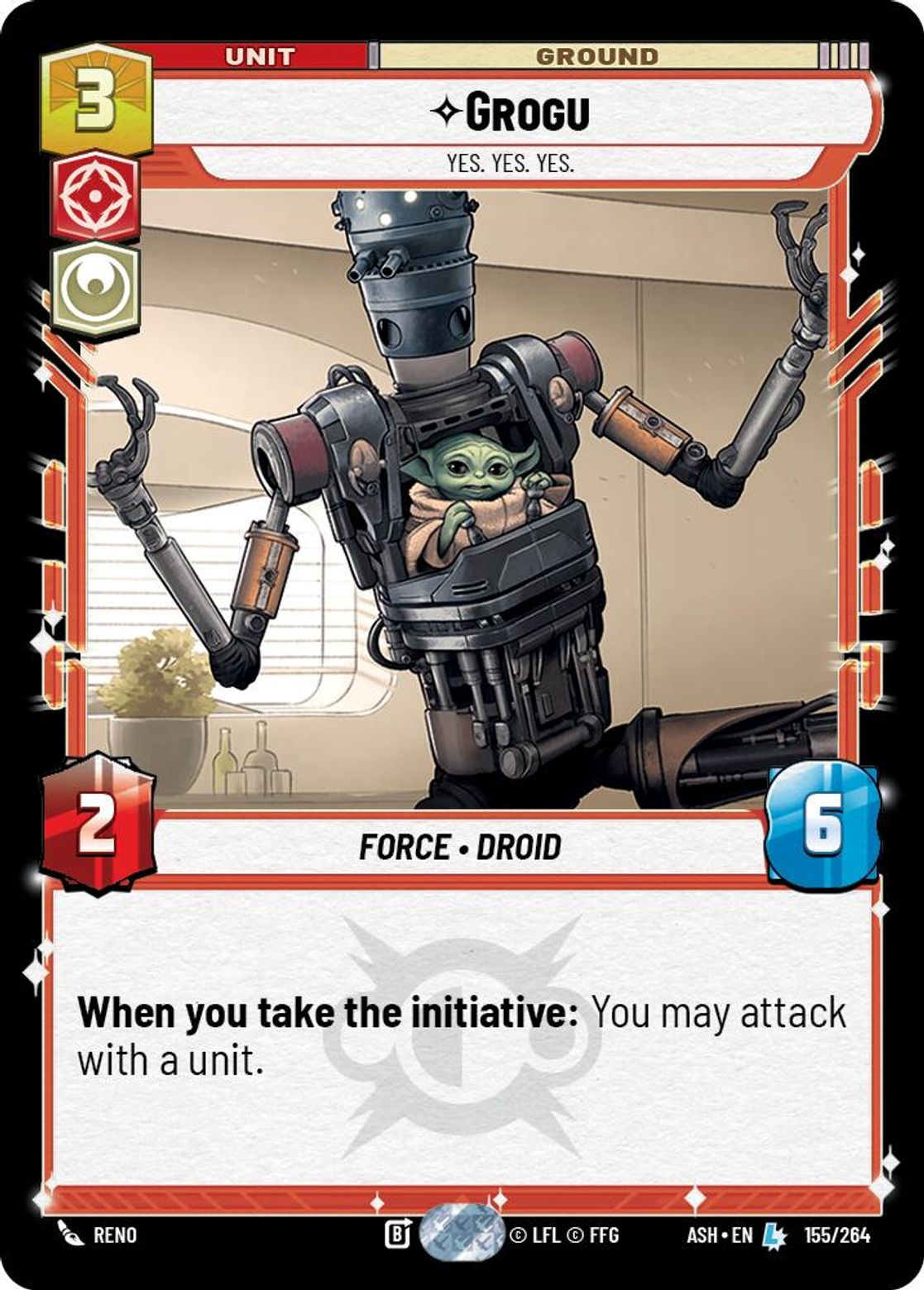 Grogu — Yes. Yes. Yes. #155/264 from Ashes of the Empire