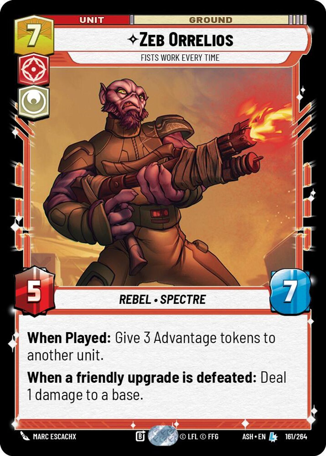 Zeb Orrelios — Fists Work Every Time #161/264 from Ashes of the Empire