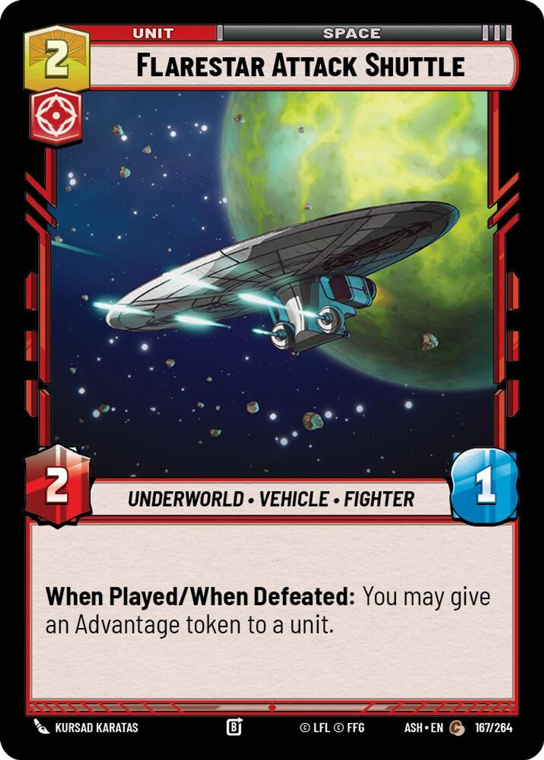 Flarestar Attack Shuttle #167/264 from Ashes of the Empire