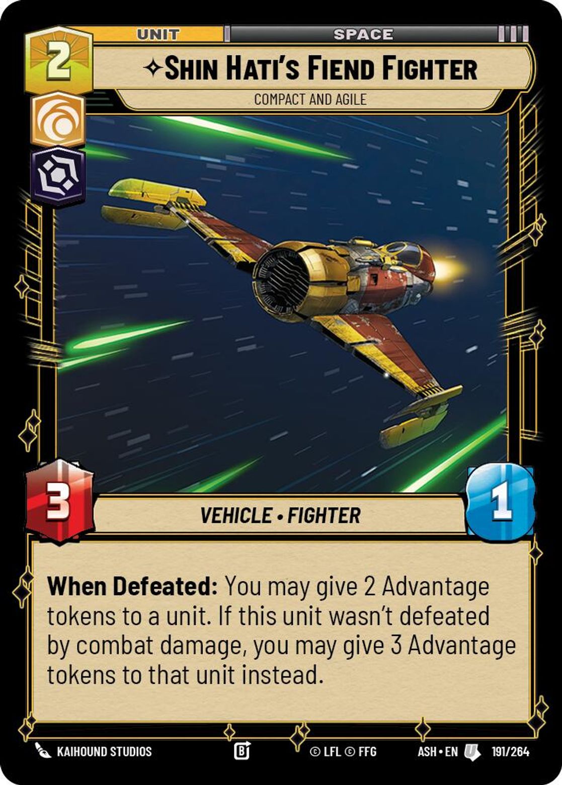 Shin Hati's Fiend Fighter — Compact and Agile #191/264 from Ashes of the Empire