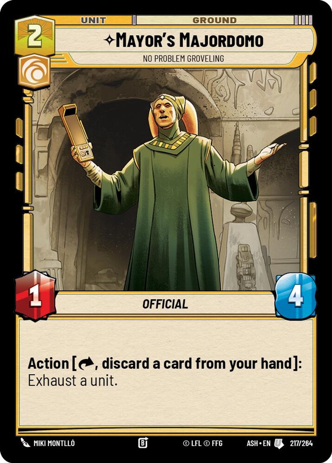 Mayor's Majordomo — No Problem Groveling #217/264 from Ashes of the Empire