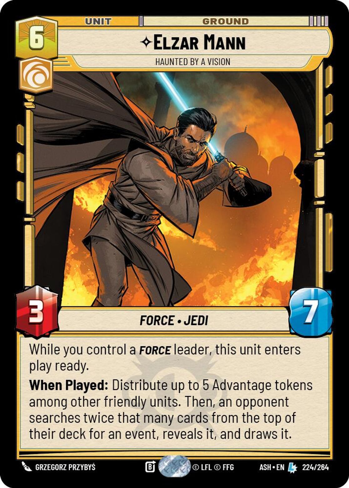 Elzar Mann — Haunted by a Vision #224/264 from Ashes of the Empire