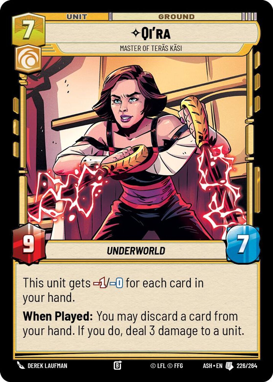Qi'ra — Master of Teräs Käsi #226/264 from Ashes of the Empire