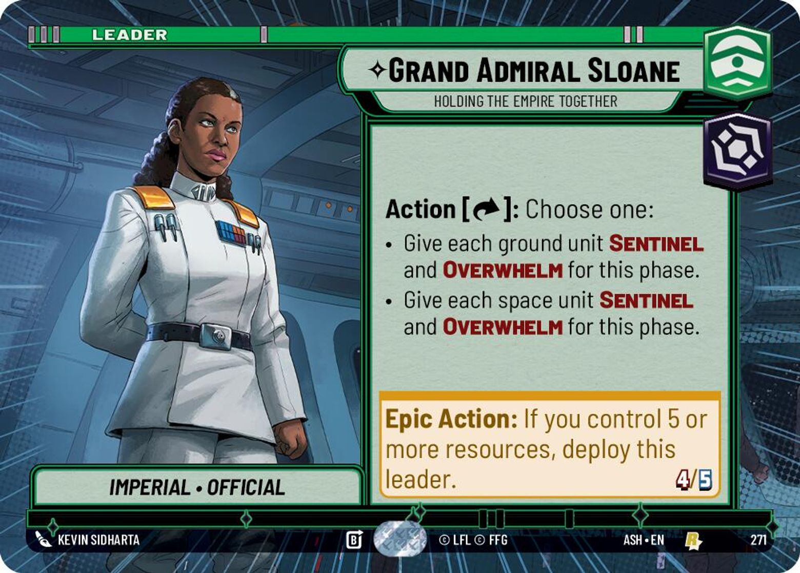 Grand Admiral Sloane — Holding the Empire Together #271/264 from Ashes of the Empire