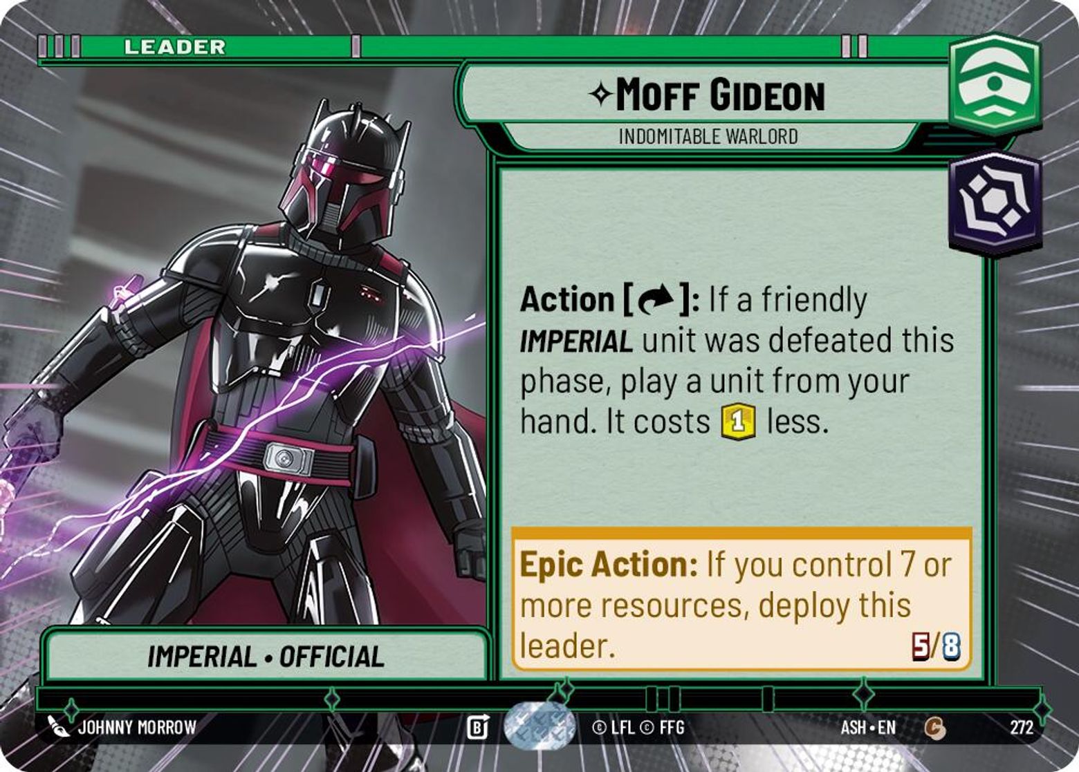 Moff Gideon — Indomitable Warlord #272/264 from Ashes of the Empire