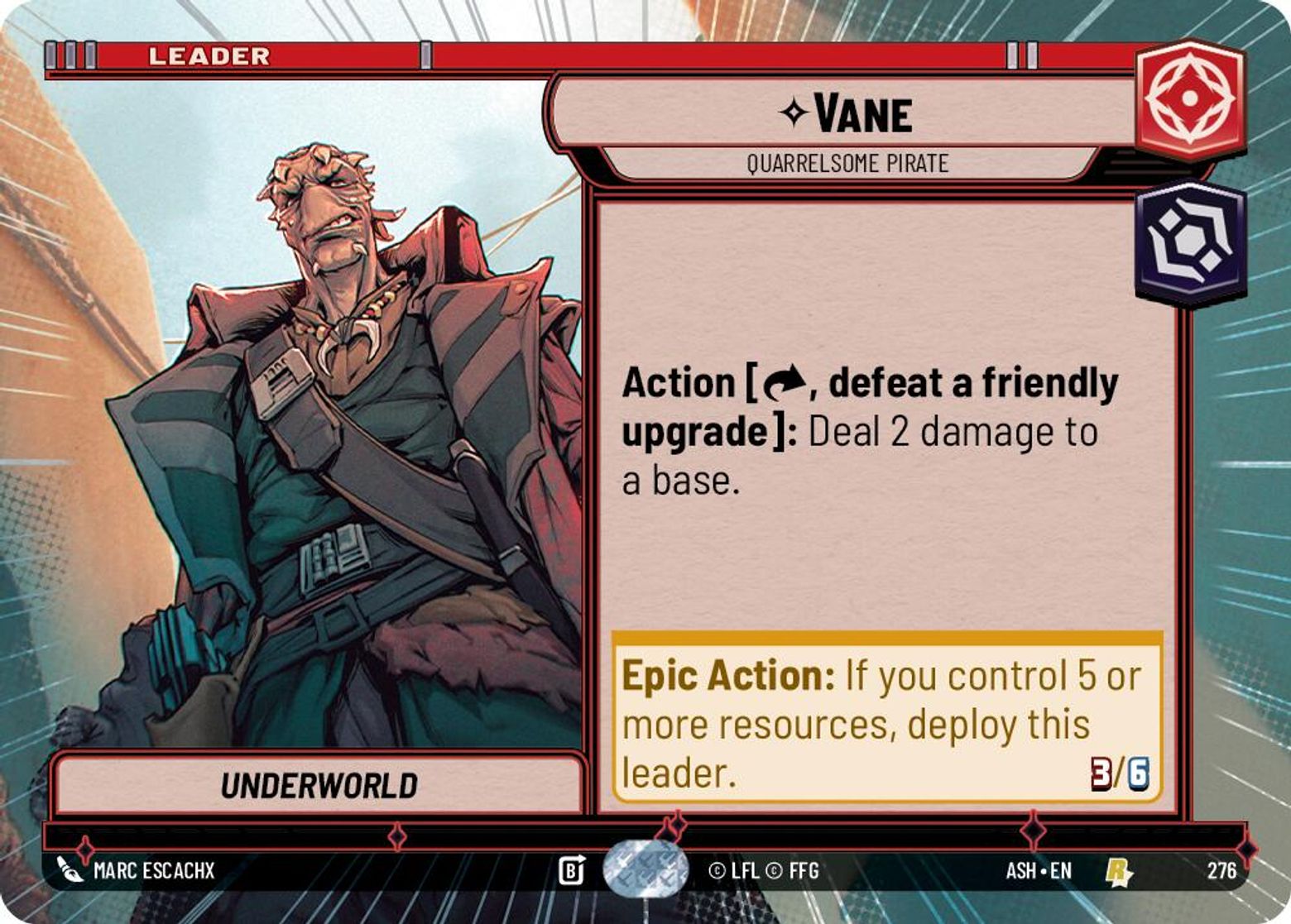 Vane — Quarrelsome Pirate #276/264 from Ashes of the Empire