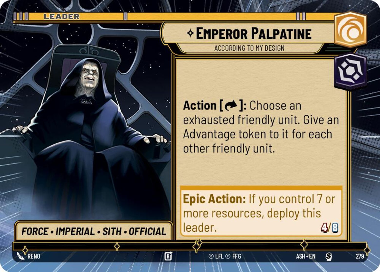 Emperor Palpatine — According to My Design #279/264 from Ashes of the Empire