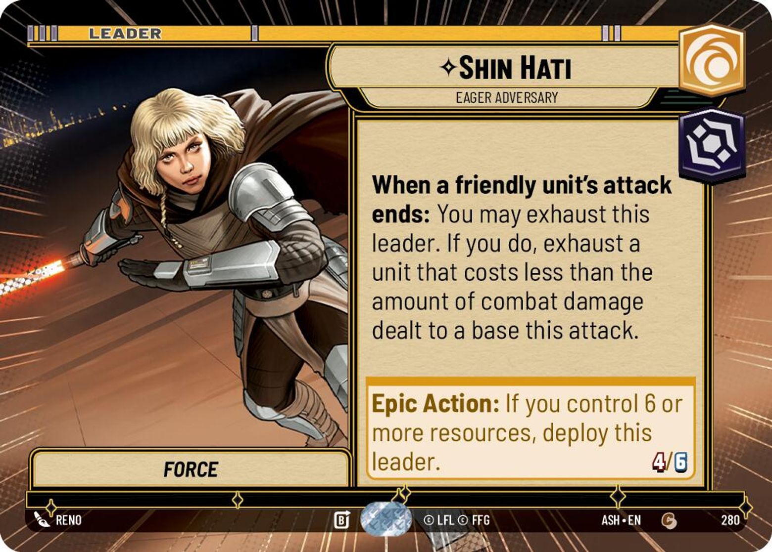 Shin Hati — Eager Adversary #280/264 from Ashes of the Empire