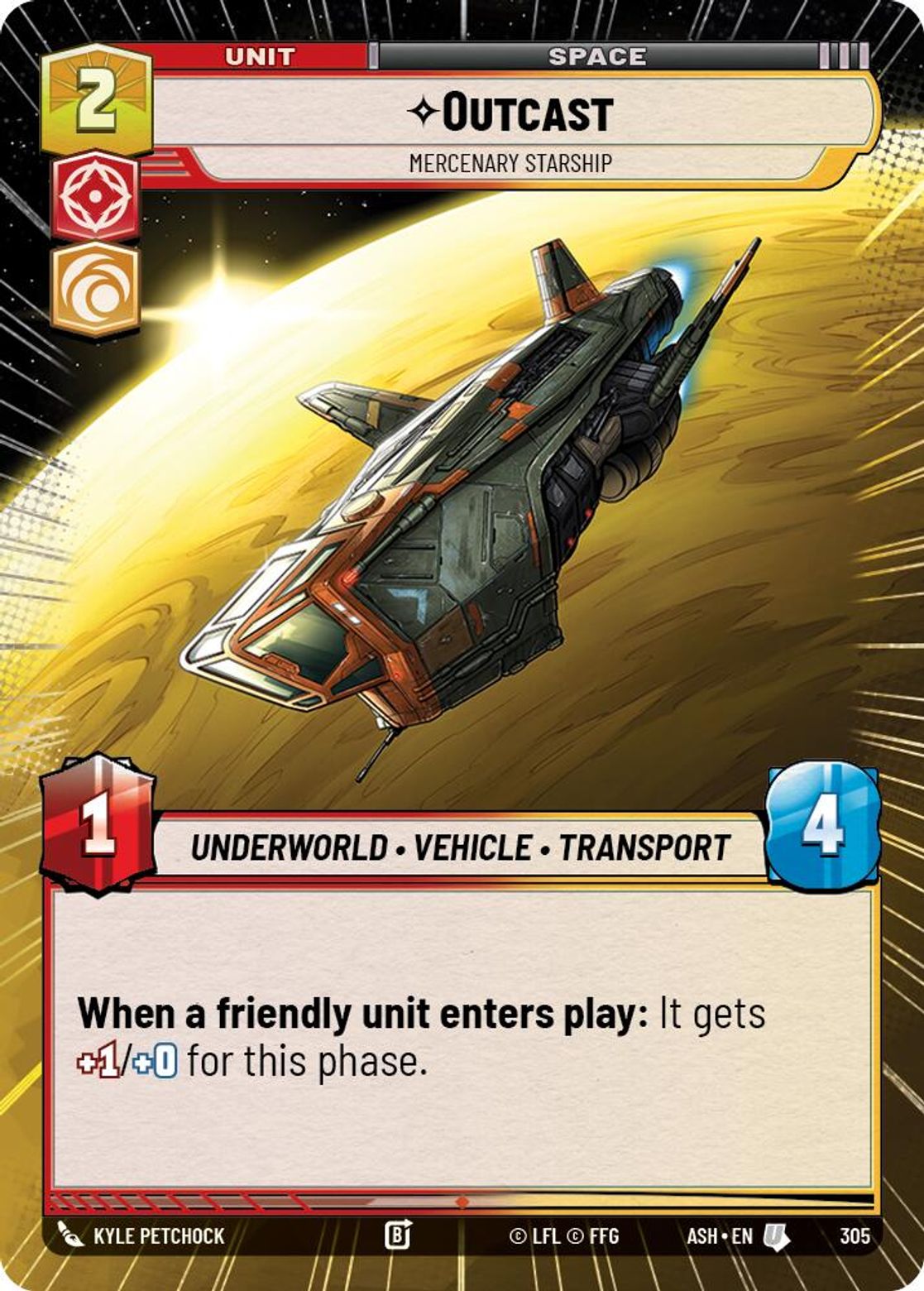 Outcast — Mercenary Starship #305/264 from Ashes of the Empire