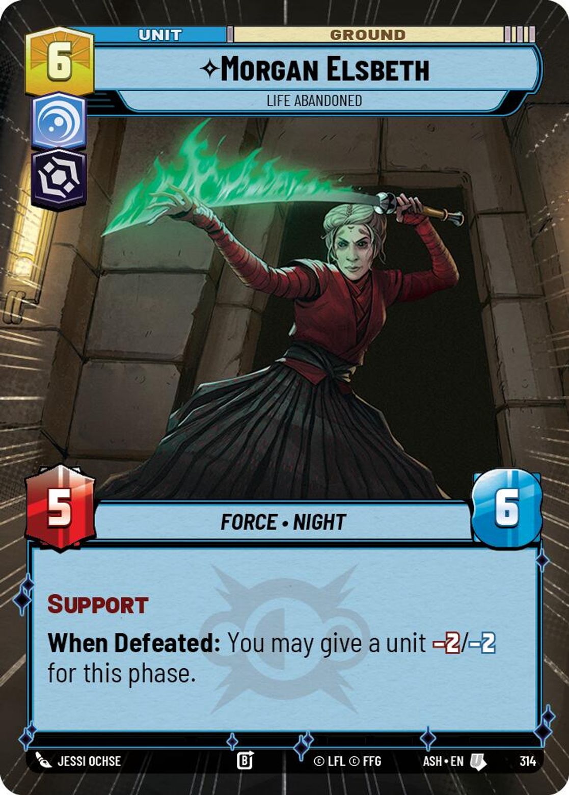 Morgan Elsbeth — Life Abandoned #314/264 from Ashes of the Empire