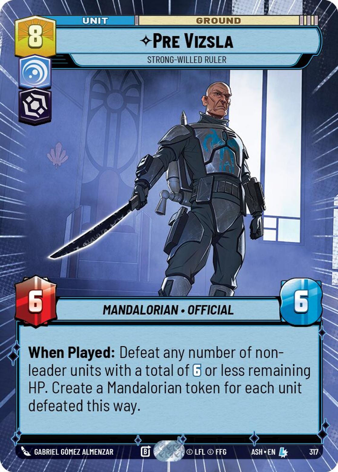 Pre Vizsla — Strong-Willed Ruler #317/264 from Ashes of the Empire