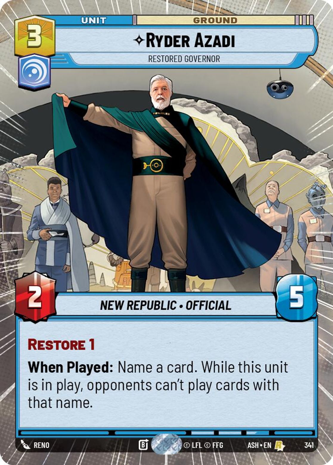 Ryder Azadi — Restored Governor #341/264 from Ashes of the Empire
