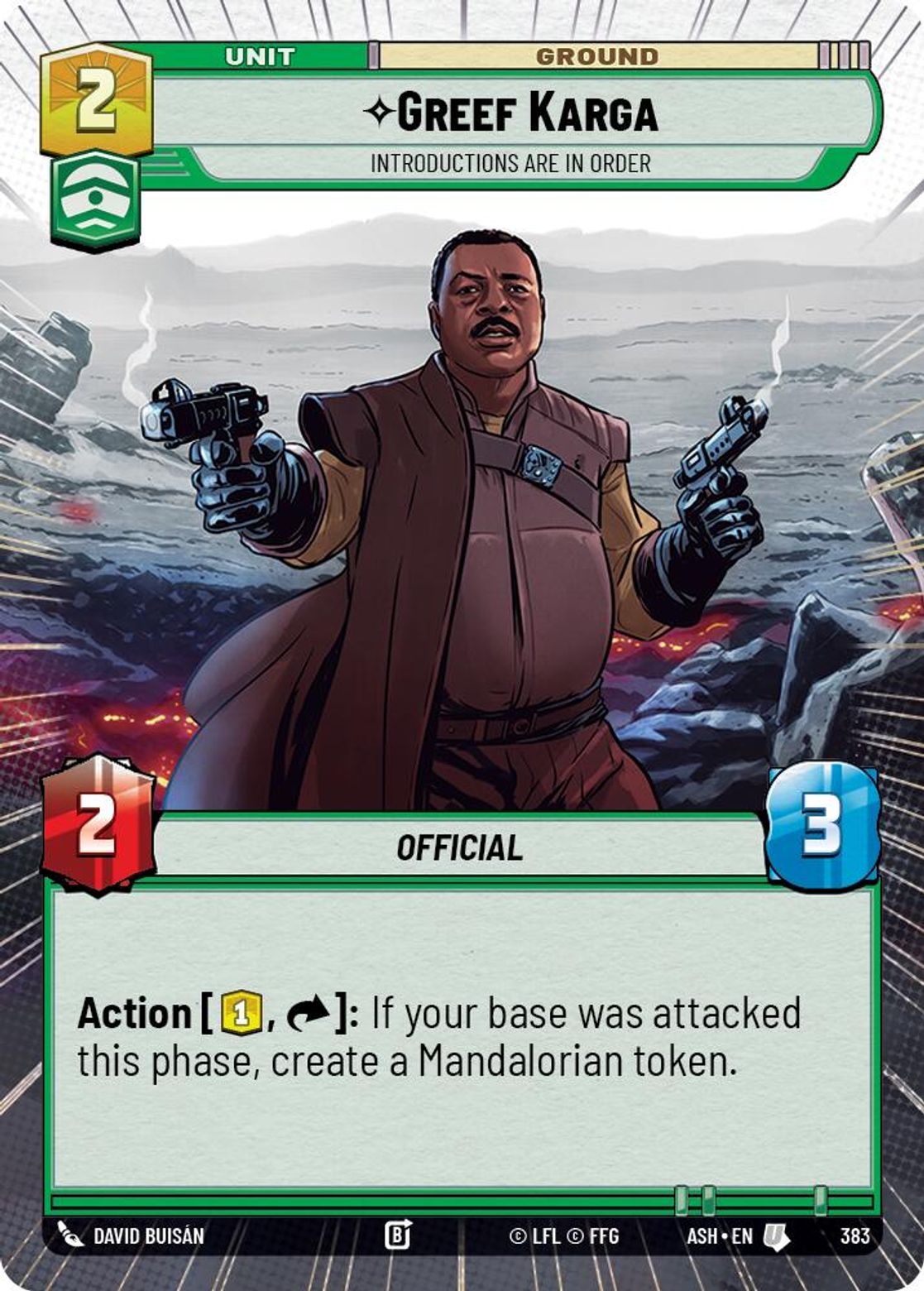 Greef Karga — Introductions are in Order #383/264 from Ashes of the Empire