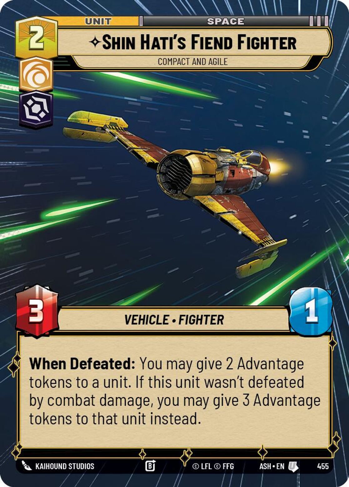 Shin Hati's Fiend Fighter — Compact and Agile #455/264 from Ashes of the Empire