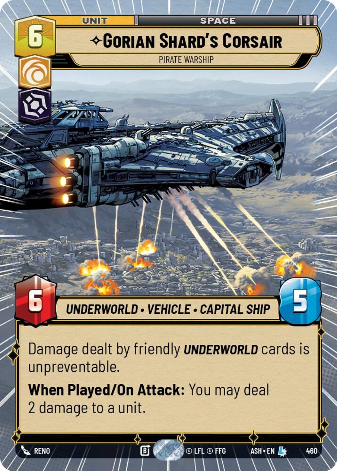 Gorian Shard's Corsair — Pirate Warship #460/264 from Ashes of the Empire
