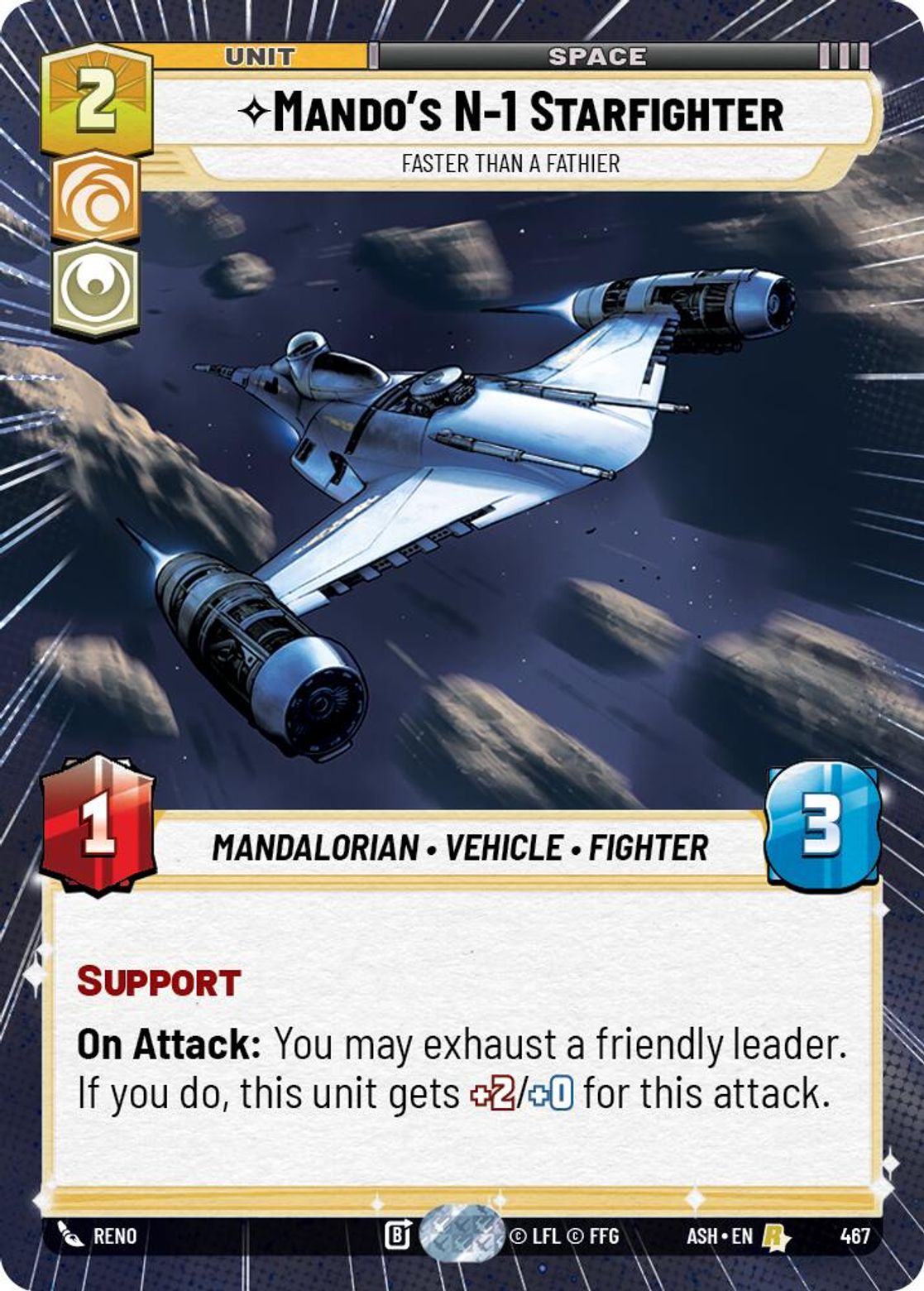 Mando's N-1 Starfighter — Faster than a Fathier #467/264 from Ashes of the Empire