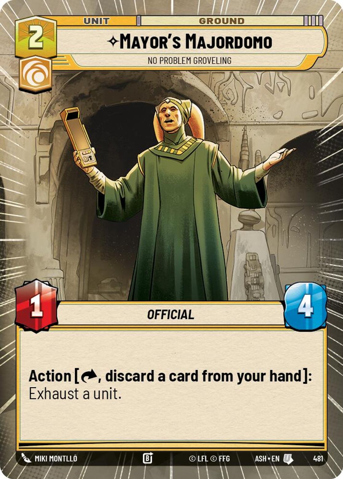 Mayor's Majordomo — No Problem Groveling #481/264 from Ashes of the Empire