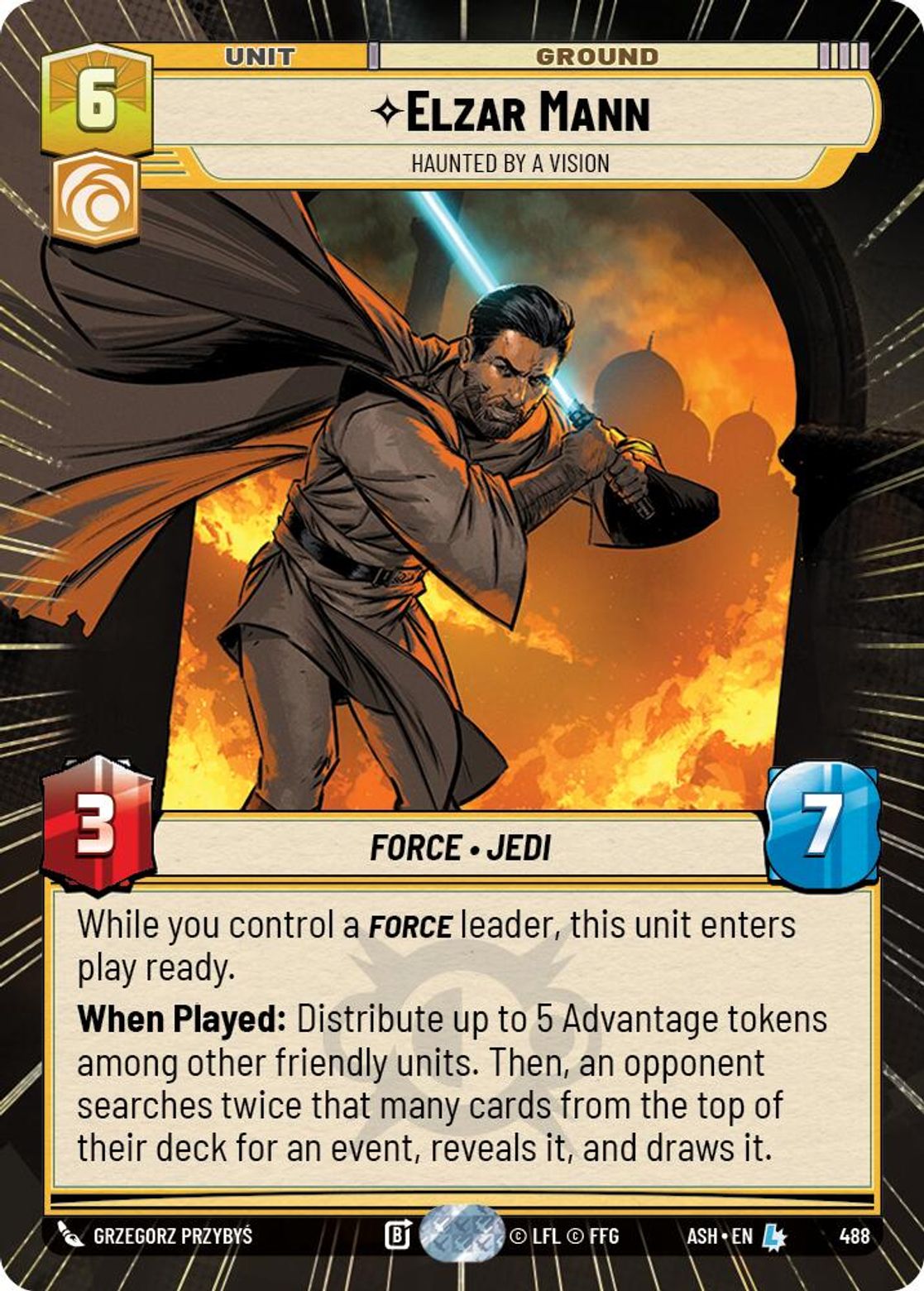 Elzar Mann — Haunted by a Vision #488/264 from Ashes of the Empire