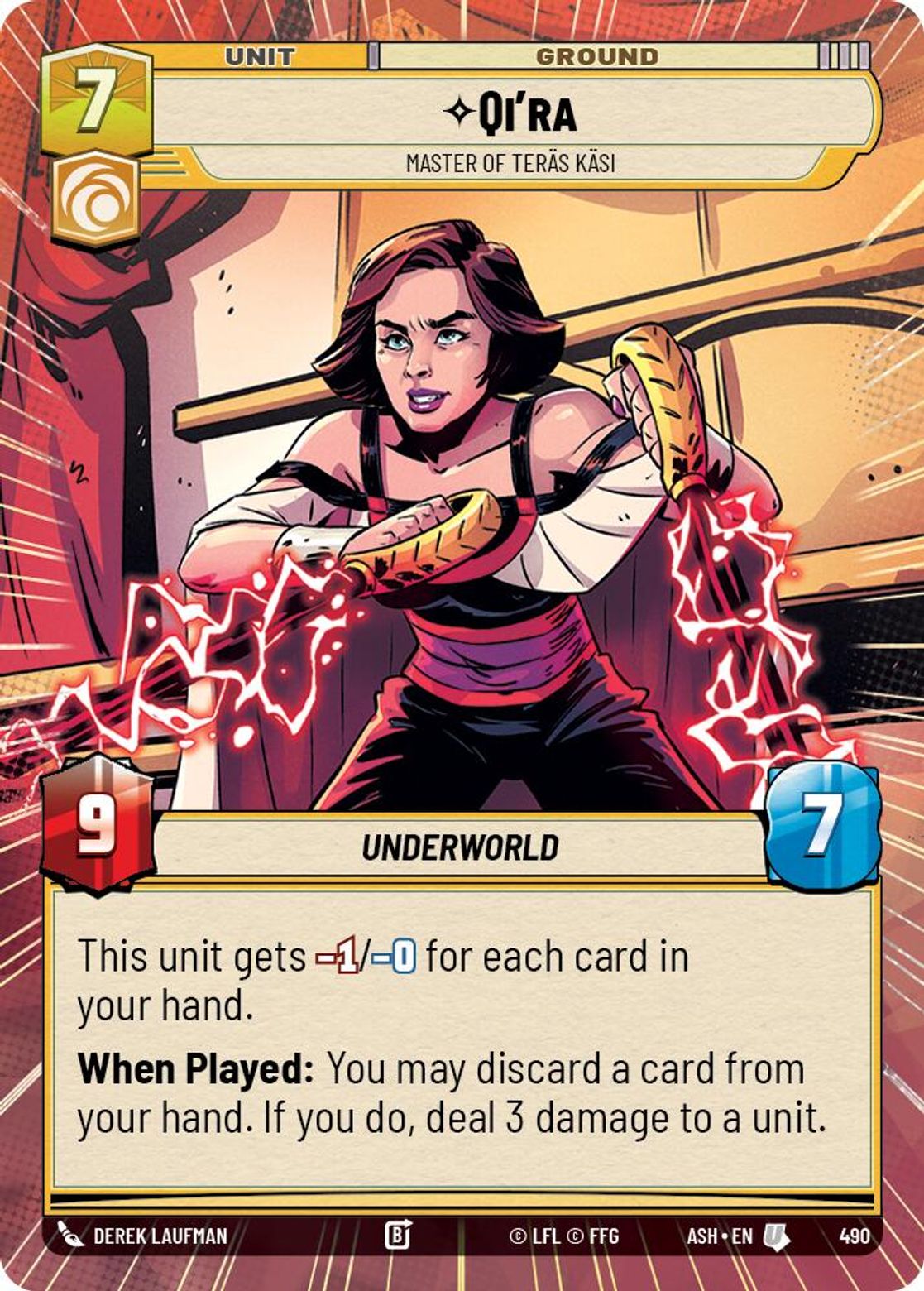 Qi'ra — Master of Teräs Käsi #490/264 from Ashes of the Empire