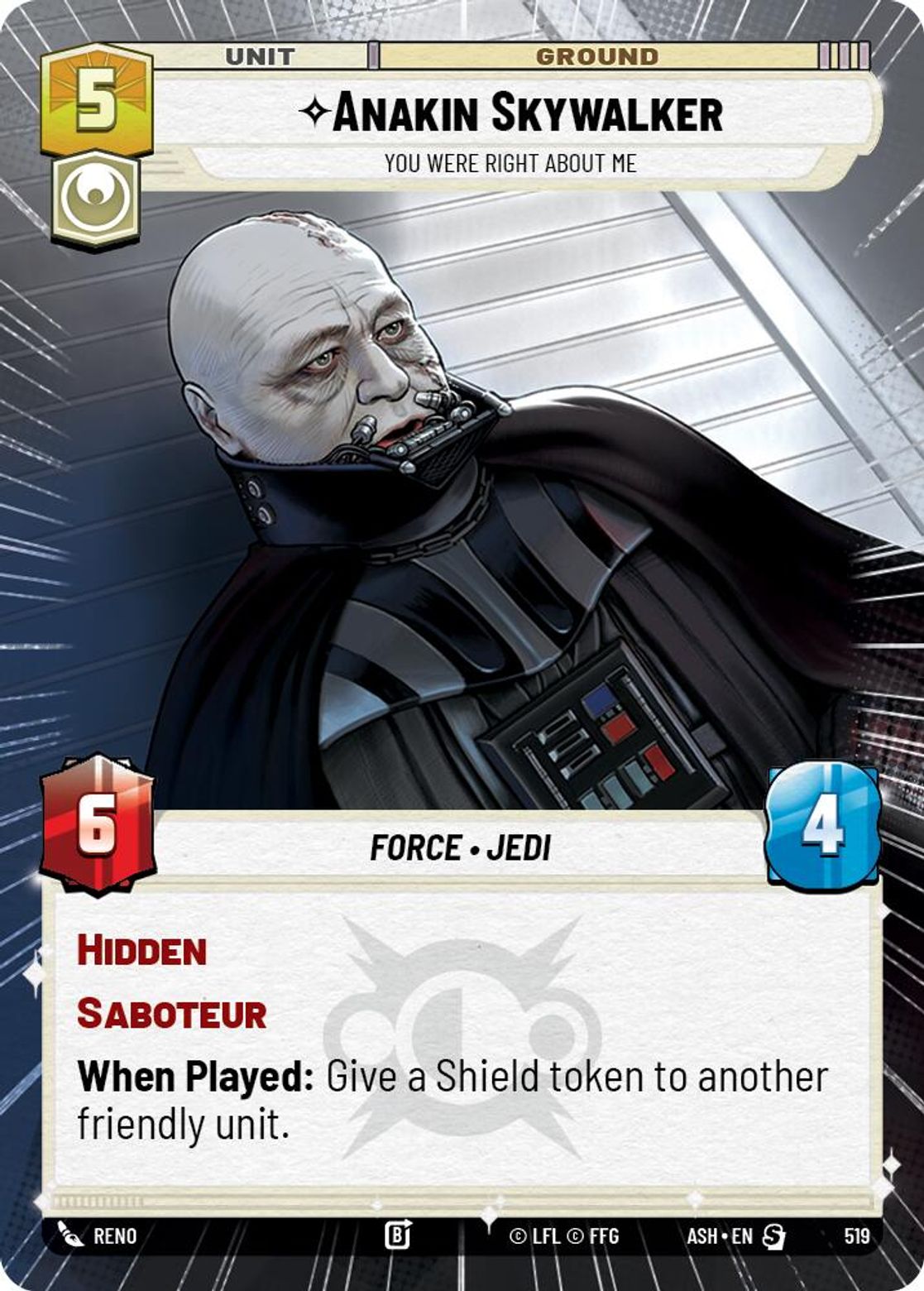 Anakin Skywalker — You Were Right About Me #519/264 from Ashes of the Empire
