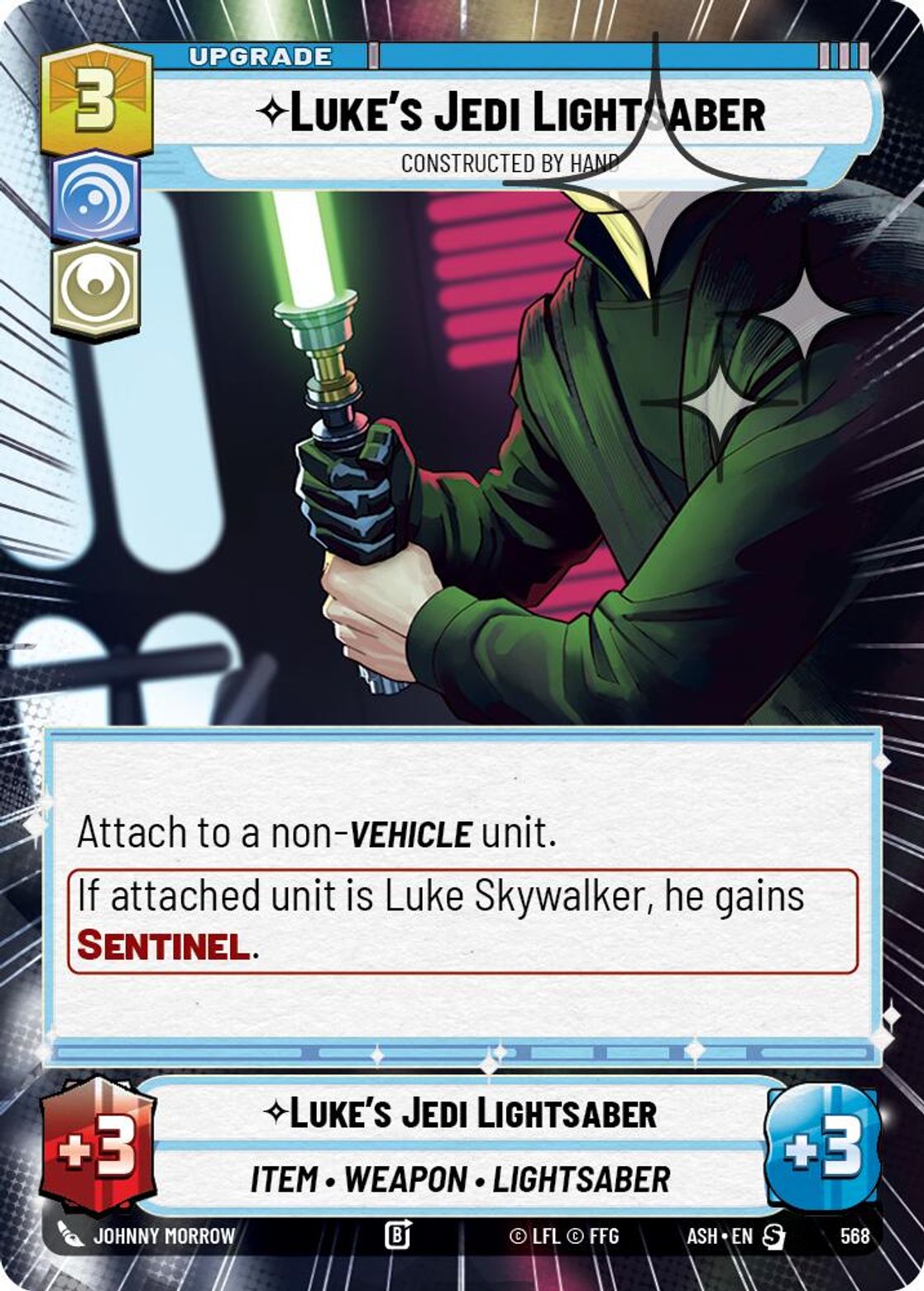 Luke's Jedi Lightsaber — Constructed by Hand #568/264 from Ashes of the Empire