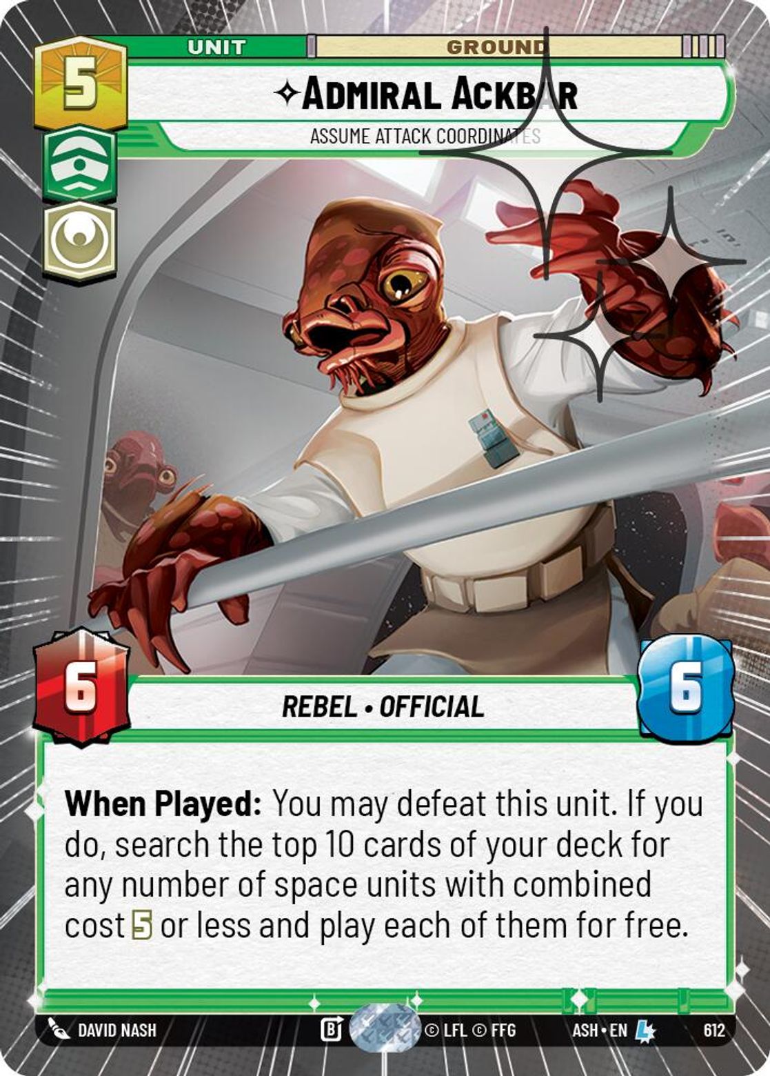 Admiral Ackbar — Assume Attack Coordinates #612/264 from Ashes of the Empire