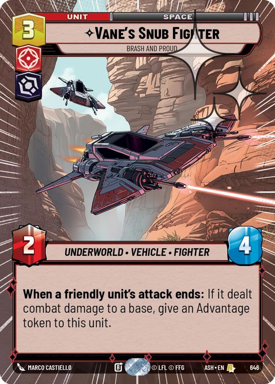 Vane's Snub Fighter — Brash and Proud #646/264 from Ashes of the Empire