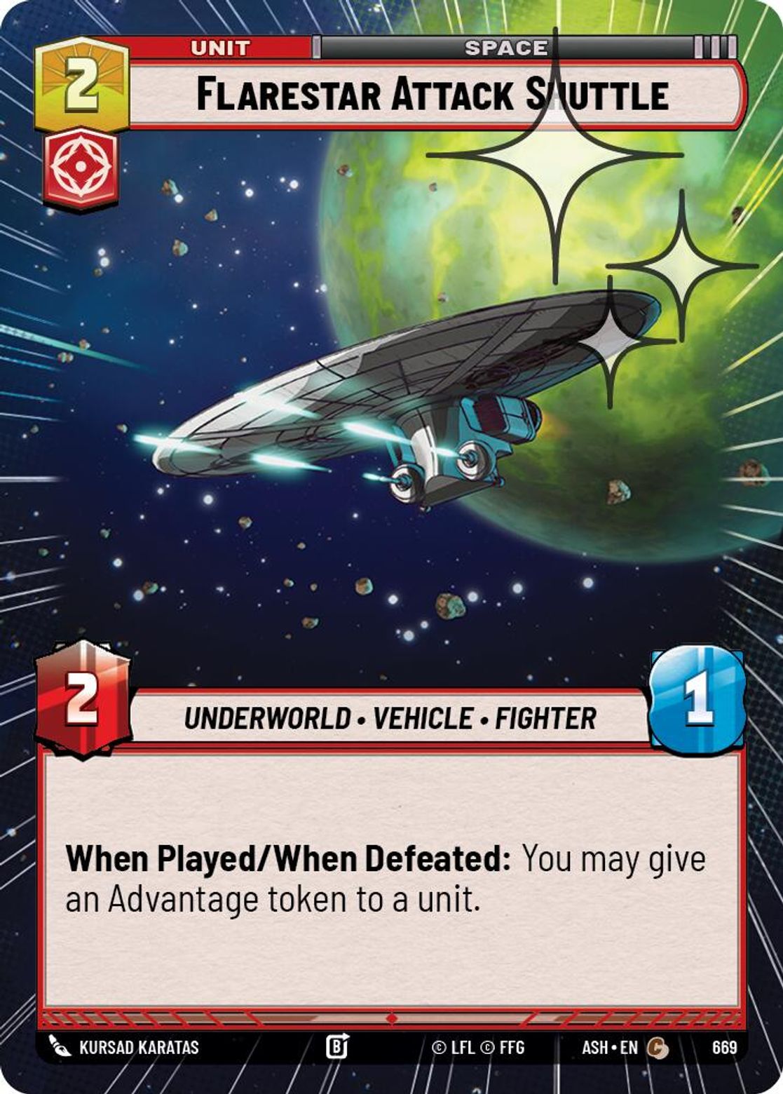 Flarestar Attack Shuttle #669/264 from Ashes of the Empire