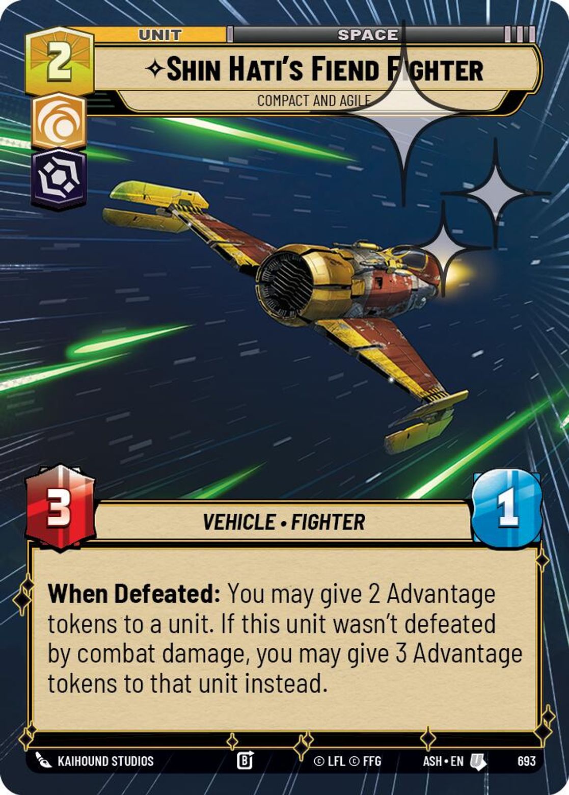 Shin Hati's Fiend Fighter — Compact and Agile #693/264 from Ashes of the Empire