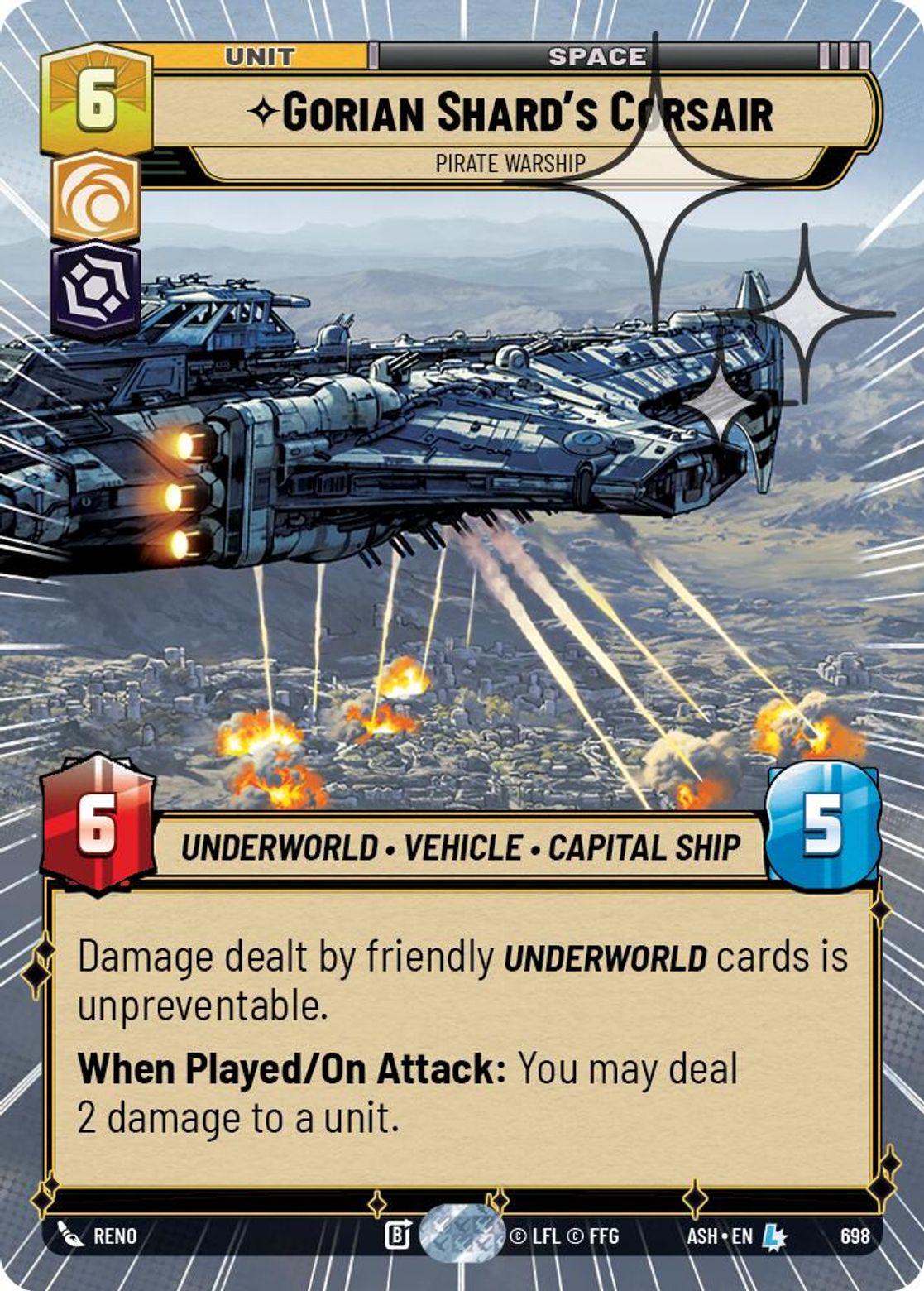 Gorian Shard's Corsair — Pirate Warship #698/264 from Ashes of the Empire