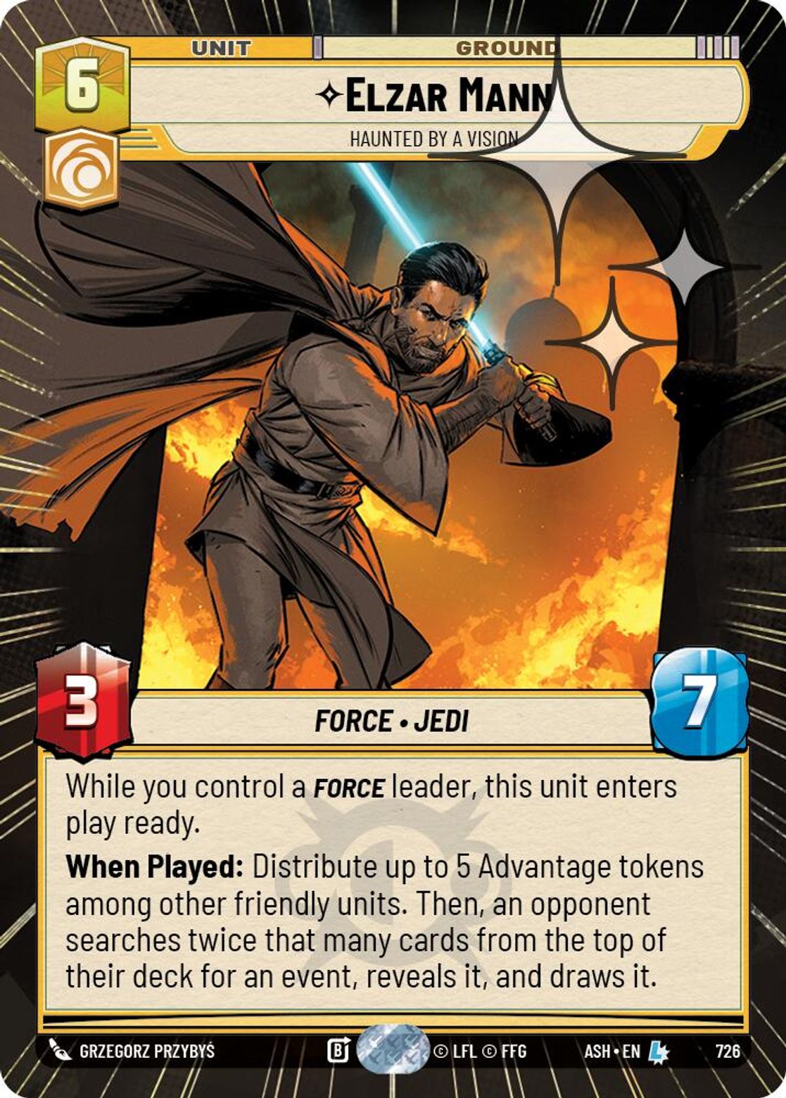 Elzar Mann — Haunted by a Vision #726/264 from Ashes of the Empire