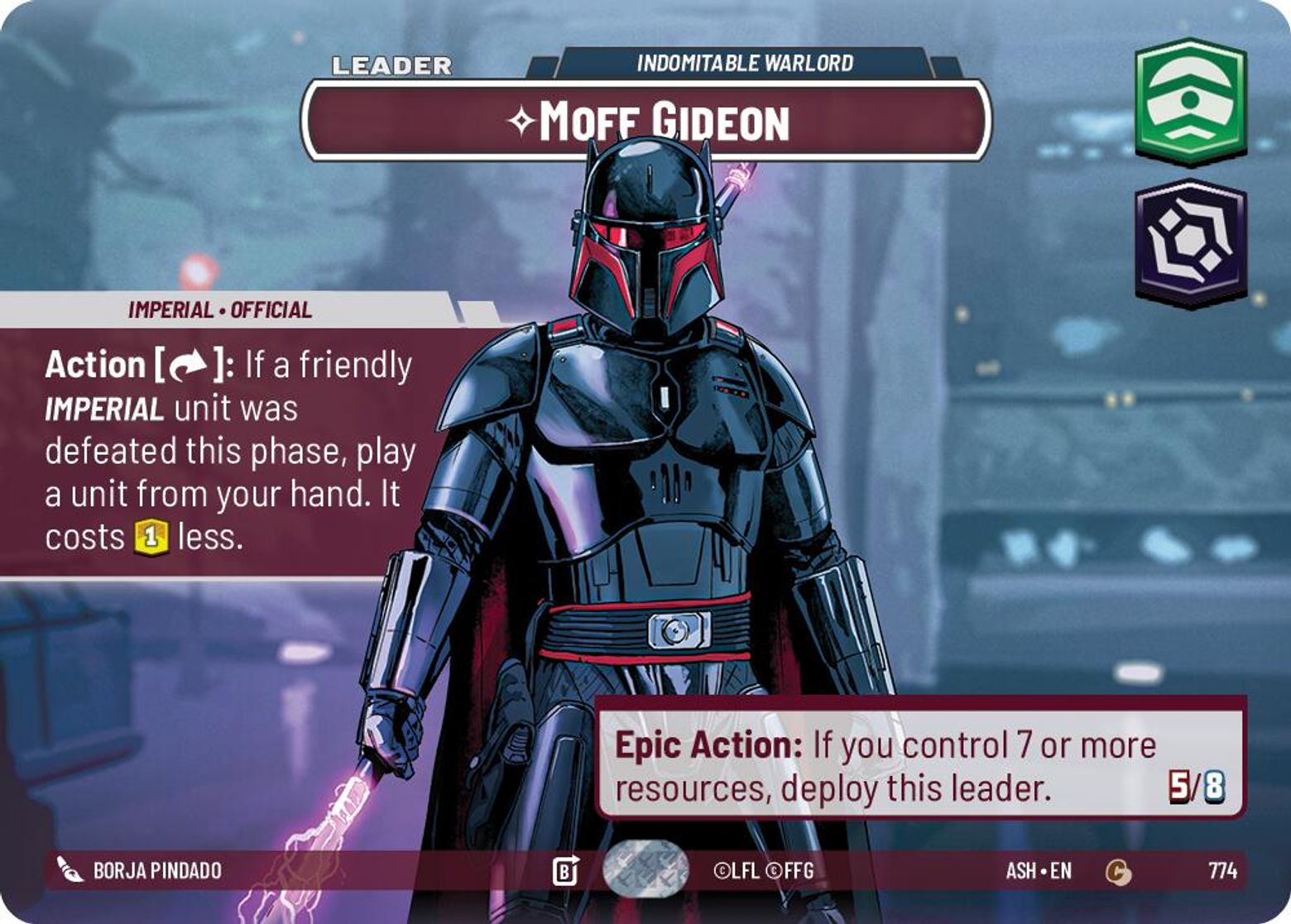 Moff Gideon — Indomitable Warlord #774/264 from Ashes of the Empire