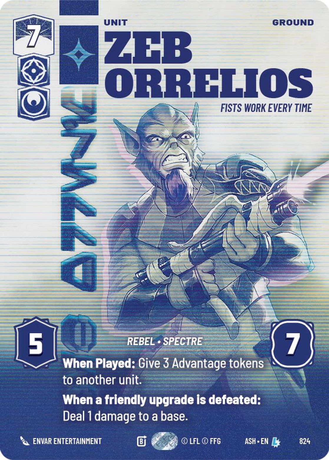 Zeb Orrelios — Fists Work Every Time #824/264 from Ashes of the Empire