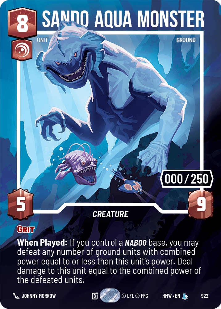 Sando Aqua Monster #922/272 from Homeworlds (Star Wars Unlimited)
