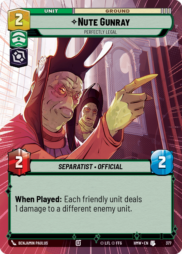 Nute Gunray — Perfectly Legal #377/272 from Homeworlds