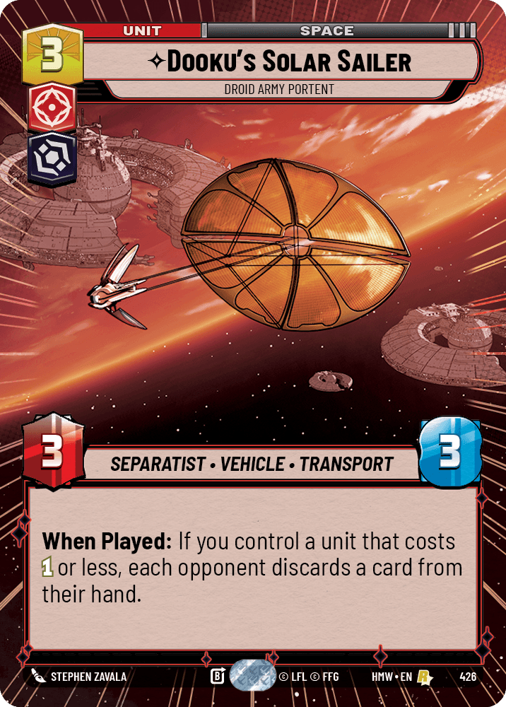 Dooku's Solar Sailer — Droid Army Portent #426/272 from Homeworlds