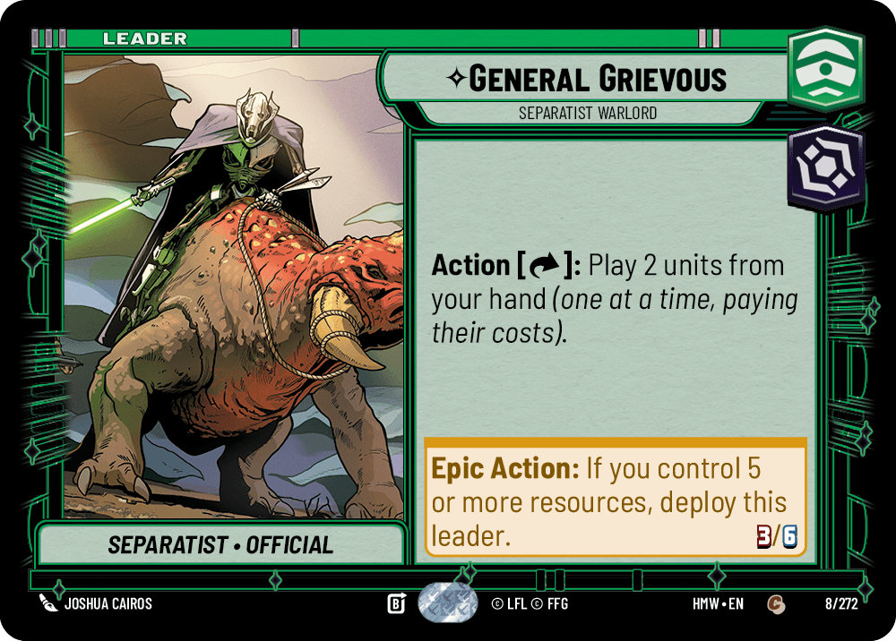 General Grievous — Separatist Warlord #008/272 from Homeworlds
